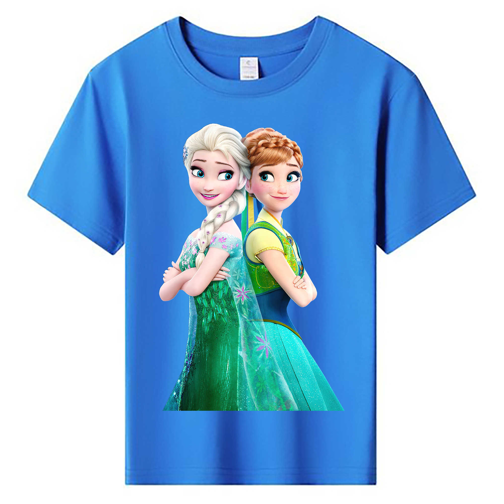 （画像用） アナと雪の女王 アンナ エルサ Frozen Anna Elsa 綿100％キッズTシャツ（フロントプリント）